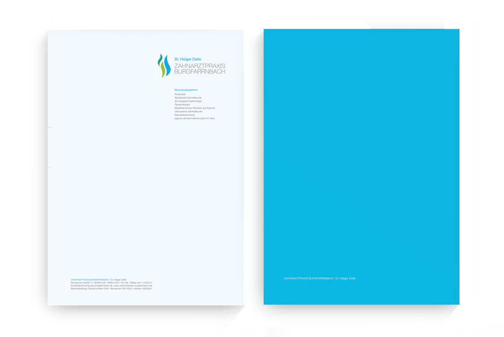 Zahnarztpraxis Burgfarrnbach, Corporate Design, Briefbogen
